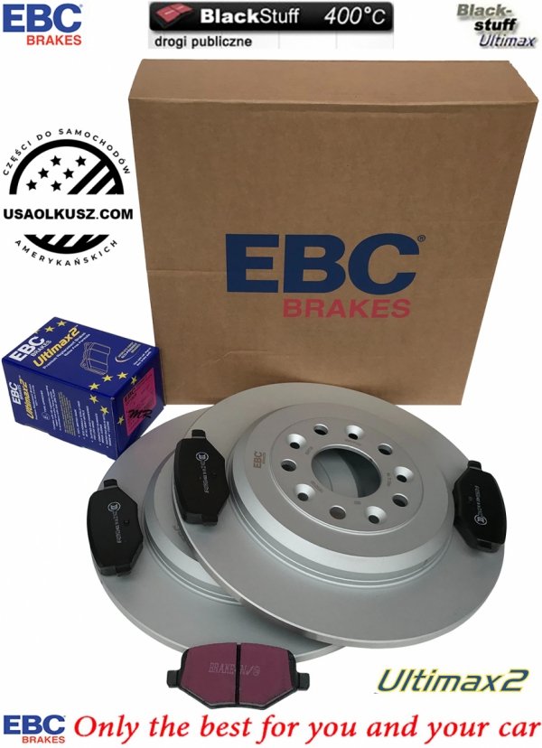 Tylne klocki Ultimax2 + tarcze hamulcowe 330mm EBC seria Premium Ford Taurus 2008-