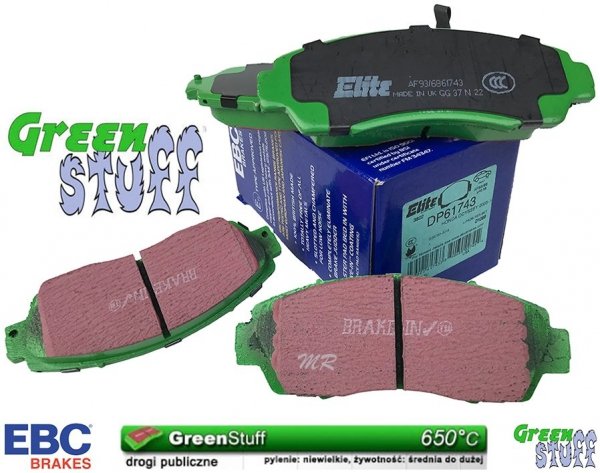 Przednie klocki GreenStuff Elite + tarcze hamulcowe EBC seria Premium Honda Odyssey 2011-2014