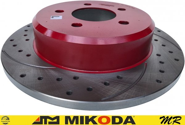 Tylne klocki BREMBO + WIERCONE NACINANE tarcze hamulcowe RED Chrysler Voyager Town Country -2007
