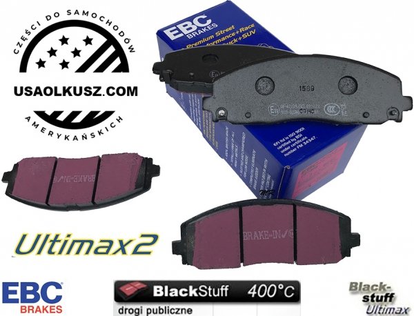 Przednie klocki Ultimax2 + NACINANE tarcze hamulcowe 330mm EBC seria USR Volkswagen Routan 2012-