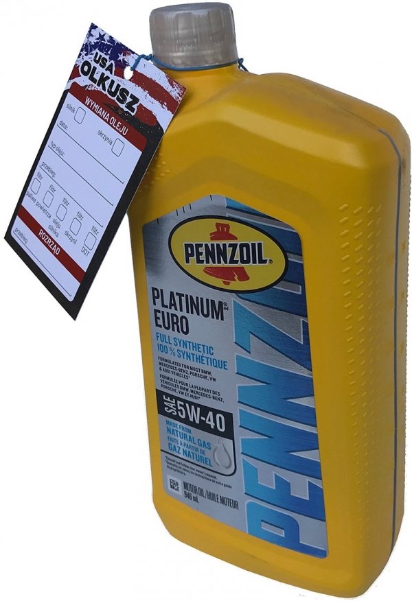Filtr + olej silnikowy Pennzoil Platinum Full Synthetic PZL PT EURO 5W40 SN PLUS MS-12991 MS-10725 Jeep Gladiator JT 3,0 CRD