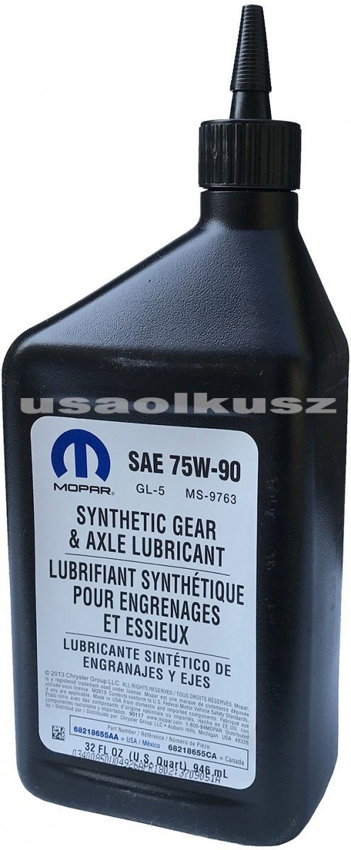 Oryginalny olej mostu 75W-90 GL-5 MOPAR MS-9763