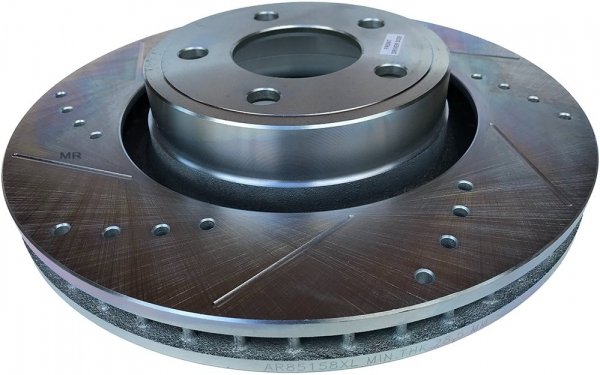 Przednie klocki Z26 + WIERCONE tarcze hamulcowe 320mm POWERSTOP Ford Mustang 2015-