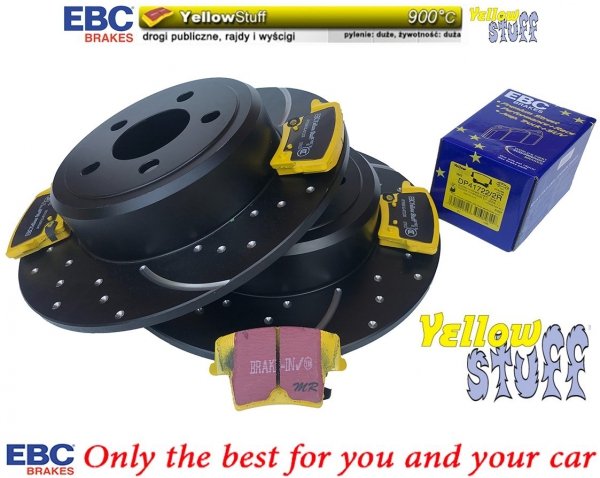 Tylne klocki YellowStuff + WIERCONE NACINANE tarcze hamulcowe EBC seria GD Dodge Magnum