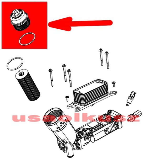 Górna część zakrętka obudowy filtra oleju Dodge Grand Caravan 3,6 V6 -2013