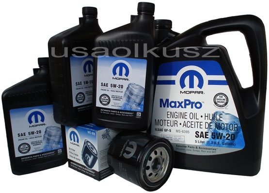 Oryginalny filtr oraz olej MOPAR MaxPro 5W20 Dodge Durango 5,7 V8 2008-2014