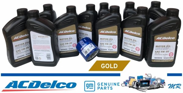 Filtr + olej silnikowy ACDelco Gold Synthetic Blend 5W30 API SP GF-6 Chevrolet Corvette C6 6,2 V8 2008-2013