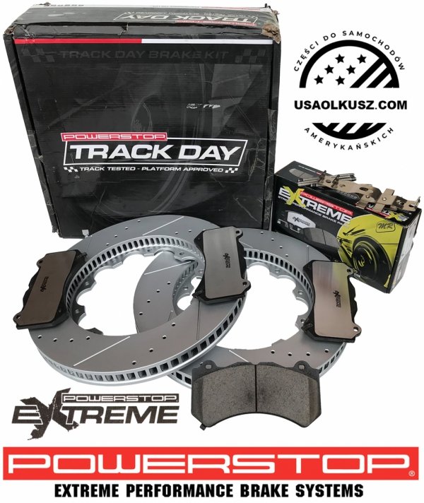 Przednie klocki Z26 EXTREME + rotory tarcze hamulcowe POWERSTOP Dodge Challenger SRT Hellcat Demon 2015-2020
