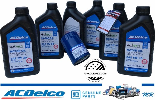 Filtr + olej ACDelco 5W30 GMC Acadia 3,6 V6 2011-
