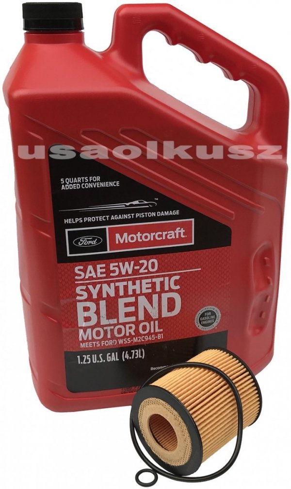 Wkład filtra oraz olej silnika Motorcraft 5W20 Mazda 6 2,5 16V