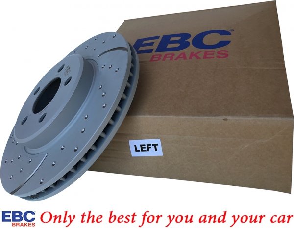 Przednie CERAMICZNE klocki RedStuff + WIERCONE NACINANE tarcze hamulcowe 320mm EBC seria GD Chrysler 300C RWD V6