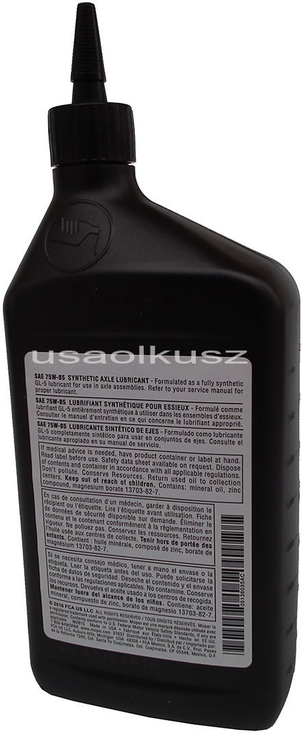Syntetyczny olej do mostu 75W-85 GL-5 MOPAR