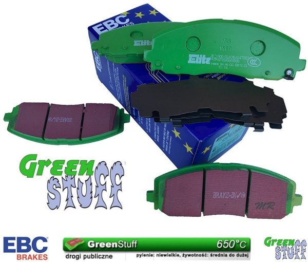 Przednie klocki GreenStuff + tarcze hamulcowe 330mm EBC seria Premium Chrysler Pacifica 2017-