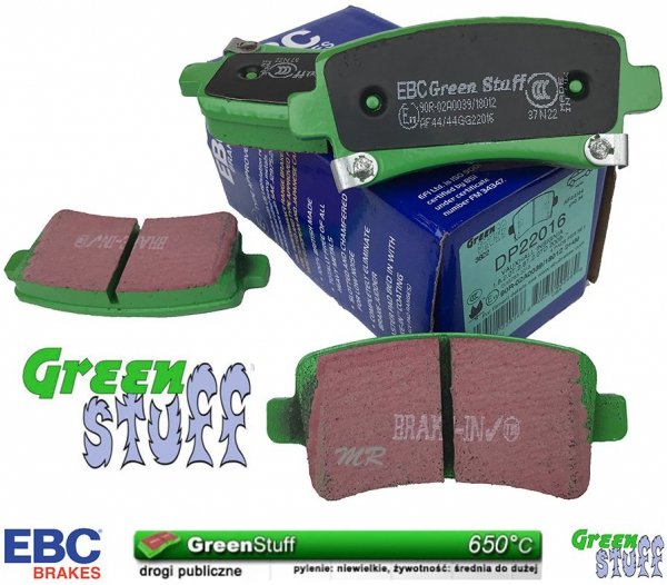 Tylne klocki GreenStuff + tarcze hamulcowe 315mm EBC seria Premium Chevrolet Malibu 2013-