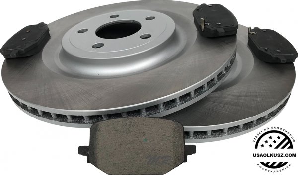Tylne klocki + WENTYLOWANE tarcze hamulcowe 350mm Ford Explorer 2020- CZERWONE ZACISKI