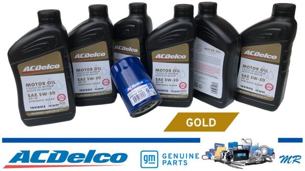 Filtr + olej silnikowy ACDelco Gold Synthetic Blend 5W30 API SP GF-6 Chevrolet Traverse 3,6 V6