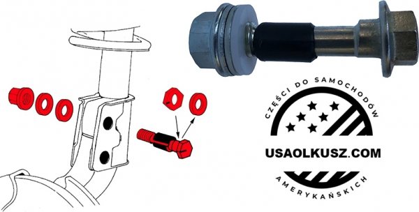Śruba regulacji kąta pochylenia koła mimośród 14mm  Fiat Freemont