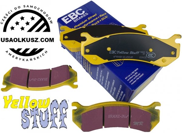Przednie klocki YellowStuff + NAWIERCANE NACINANE tarcze hamulcowe EBC seria GD GMC Yukon -2006