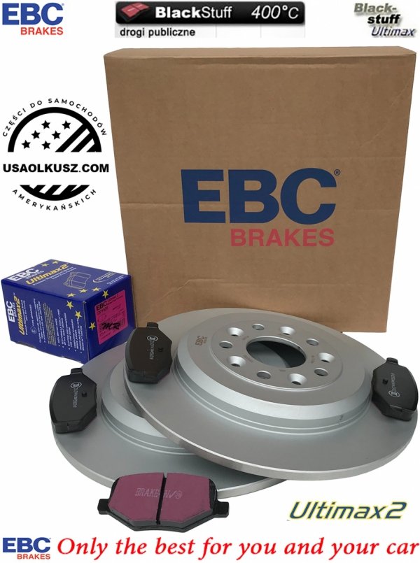 Tylne klocki Ultimax2 + tarcze hamulcowe 330mm EBC seria Premium Ford Explorer 2011-2019