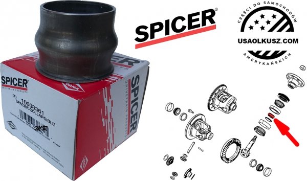 Tulejka rozprężna tylnego mostu 220MM Jeep Wrangler JL 2018- 68401227AA