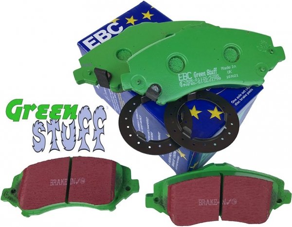 Przednie klocki GreenStuff + NACINANE tarcze hamulcowe 302mm EBC seria USR Dodge Caravan -2012