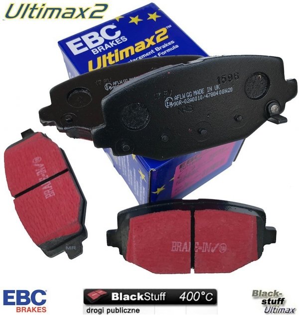 Tylne klocki Ultimax2 + tarcze hamulcowe 328mm EBC seria Premium Volkswagen Routan 2012-