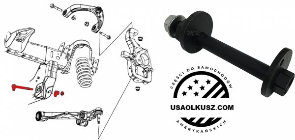 Śruba regulacyjna przedniego dolnego wahacza Dodge RAM 2006-