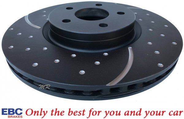 Przednie CERAMICZNE klocki RedStuff + NAWIERCANE NACINANE tarcze hamulcowe 320mm EBC seria GD Ford Escape AWD 2013-