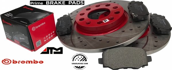Tylne klocki brembo + WIERCONE tarcze hamulcowe tylne ATM Chrysler 200 2015-2017