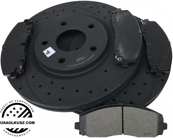 Przednie klocki + WIERCONE NACINANE tarcze hamulcowe 330mm GEOMET Chrysler Voyager 2020-