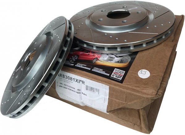 Przednia WIERCONA nacinana tarcza hamulcowa 330mm POWERSTOP Fiat Freemont 2012-