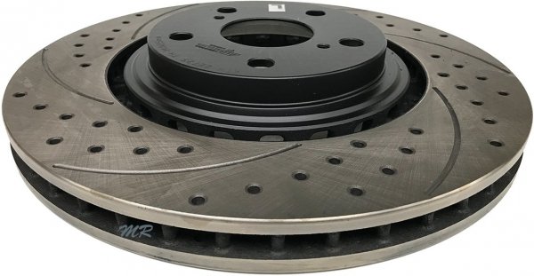 Przednia WIERCONA nacinana tarcza hamulcowa BLACK Lexus RX350 RX450h