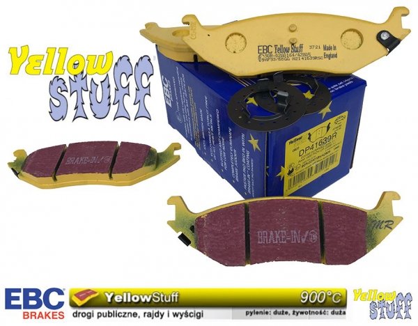 Tylne klocki YellowStuff + tarcze hamulcowe EBC PREMIUM Dodge RAM 1500 2003-