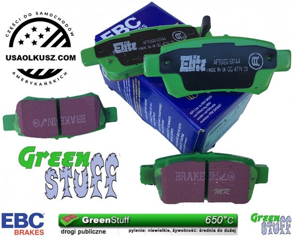 Tylne klocki GreenStuff + tarcze hamulcowe EBC seria Premium Honda Odyssey 2005-2010
