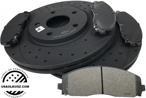 Przednie klocki + WIERCONE NACINANE tarcze hamulcowe 330mm GEOMET Fiat Freemont 2012-