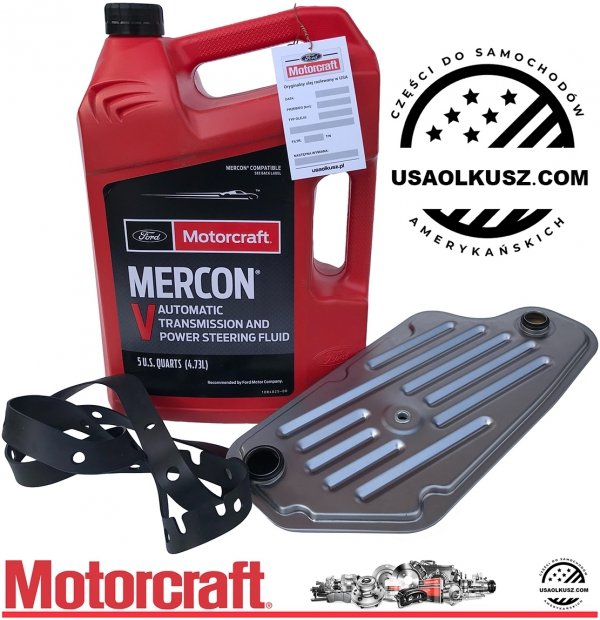 Syntetyczny olej Motorcraft MERCON V oraz filtr automatycznej skrzyni biegów A4LD Mercury Mountaineer 4,0 V6 4x4 -2001