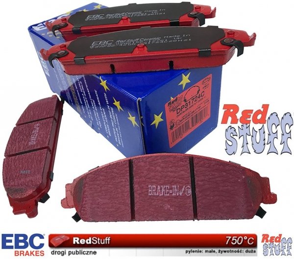 Przednie klocki REDSTUFF + tarcze hamulcowe 345mm EBC seria GD Dodge Charger