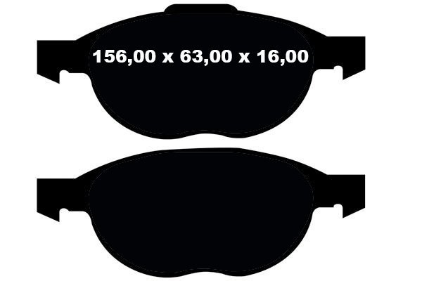 Przednie klocki GreenStuff + NACINANE tarcze hamulcowe 300mm EBC seria USR Ford Escape FWD 2013-2019