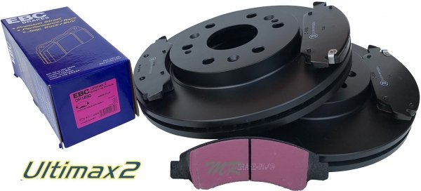 Przednie klocki Ultimax2 + tarcze hamulcowe 330mm EBC seria PREMIUM GMC Yukon 2009-2020