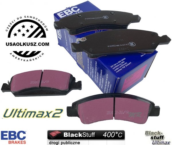 Przednie klocki Ultimax2 + NAWIERCANE NACINANE tarcze hamulcowe 330mm EBC seria GD GMC Yukon 2009-