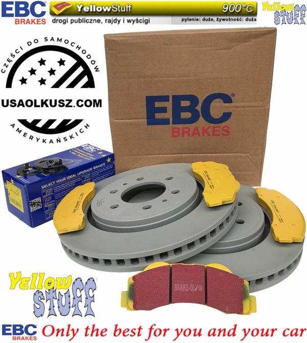 Przednie klocki YellowStuff + tarcze hamulcowe EBC seria Premium Lincoln Navigator 2011--2021