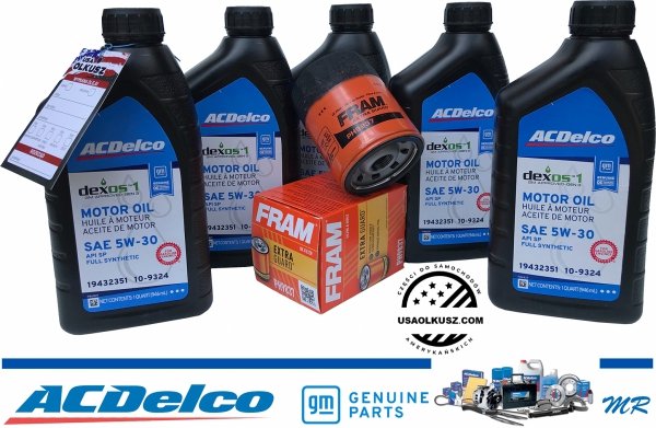 Filtr FRAM + olej ACDelco 5W30 Chevrolet Uplander 3,9 V6