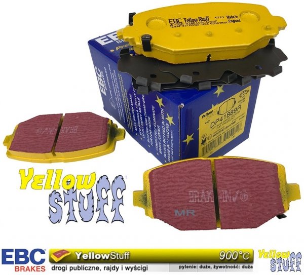 Tylne klocki YellowStuff + tarcze hamulcowe 328mm EBC seria Premium Fiat Freemont 2012-