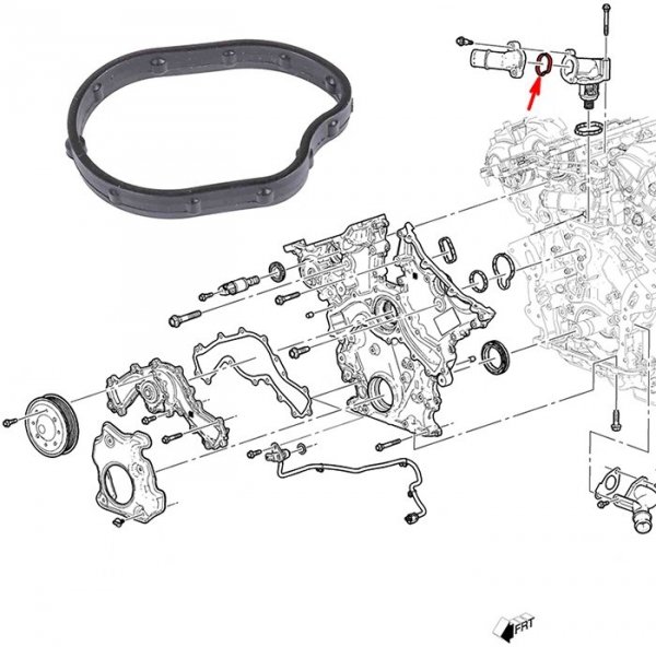 Uszczelka króćca obudowy termostatu Cadillac CTS 3,6 V6