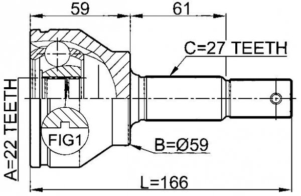 Zewnętrzny przedni przegub napędowy Infiniti M45 Y50 39211-CG000