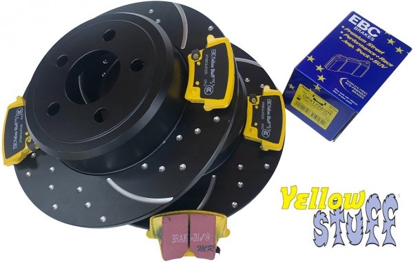 Tylne klocki YellowStuff + WIERCONE NACINANE tarcze hamulcowe EBC seria GD Dodge Magnum