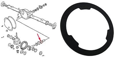 Podkładka regulacyjna łożysk wałka ataku mostu 213MM - 0,76mm Jeep Grand Cherokee 2005-2010