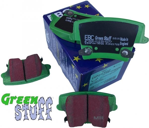 Tylne klocki GreenStuff + NIE WENTYLOWANE tarcze hamulcowe EBC seria PREMIUM Lancia Thema 3,6 V6