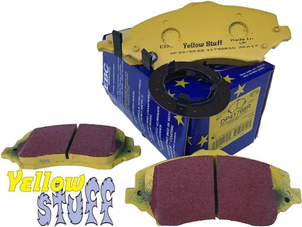 Przednie klocki YellowStuff + tarcze hamulcowe 302mm EBC seria Premium Dodge Caravan -2012