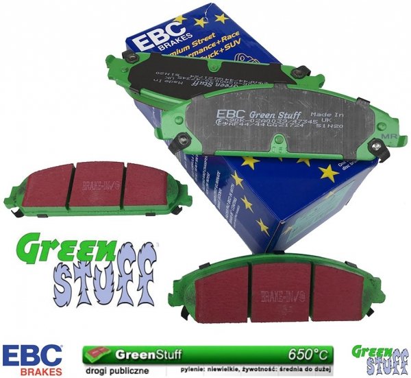 Przednie klocki GreenStuff + tarcze hamulcowe 345mm EBC seria USR Lancia Thema